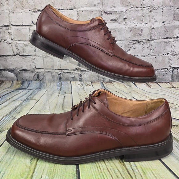 Florsheim Drexel Men's 13W Wide Brown Cognac Oxford Dress Shoes Leather Lace-Up - Picture 2 of 9